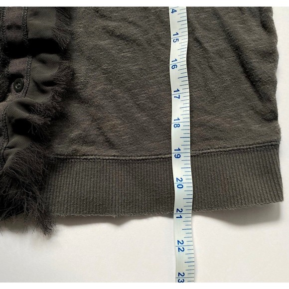 Decree Sweater Womens XL Gray Button Down Fringe Short Sleeves FLAW - Picture 11 of 12
